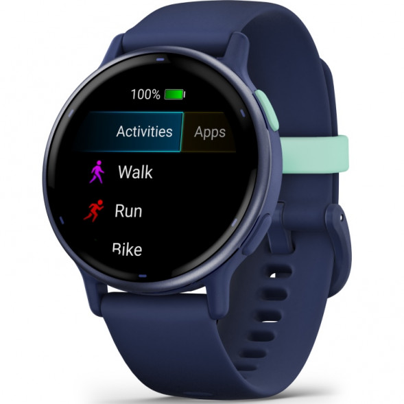 Умные часы Garmin Vivoactive 5, синие с металлически-синим безелем и силиконовым ремешком 010-02862-12 в Ростове-на-Дону