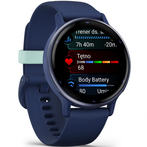Умные часы Garmin Vivoactive 5, синие с металлически-синим безелем и силиконовым ремешком 010-02862-12 в Ростове-на-Дону