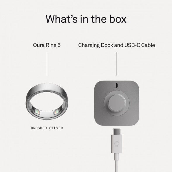 Умное кольцо Oura Ring 5 (размер 7), матовое серебро/Brushed Silver в Ростове-на-Дону