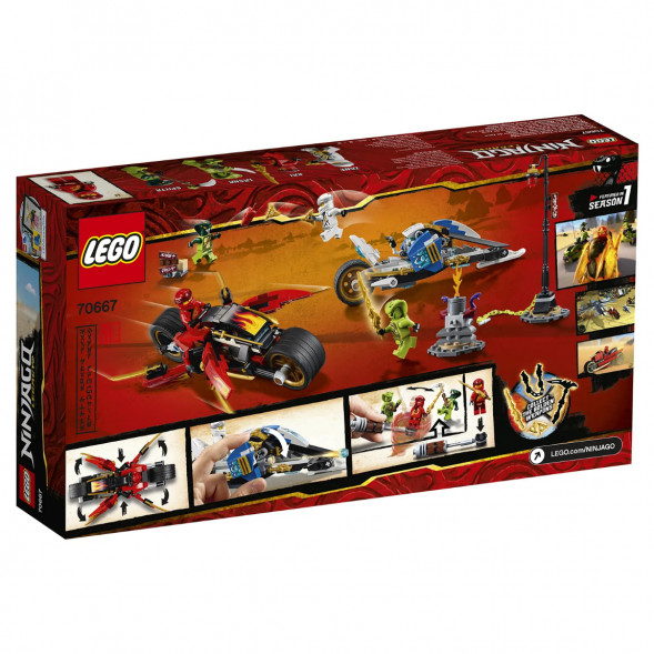 Конструктор LEGO Ninjago 70667 Мотоцикл-клинок Кая и снегоход Зейна в Ростове-на-Дону
