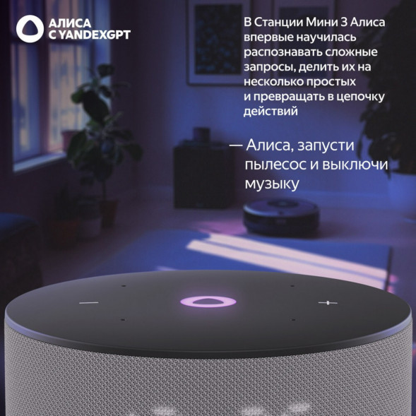 Умная колонка Яндекс Станция Мини 3 c Алисой на YandexGPT, серая в Ростове-на-Дону