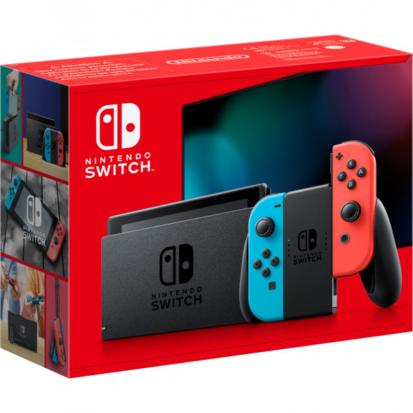 Игровая приставка Nintendo Switch OLED 64 ГБ, неоновый синий/неоновый красный в Ростове-на-Дону