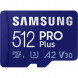 Карта памяти micro SDXC 512Gb Samsung PRO Plus U3 A2 V30 180/130MB/s в Ростове-на-Дону