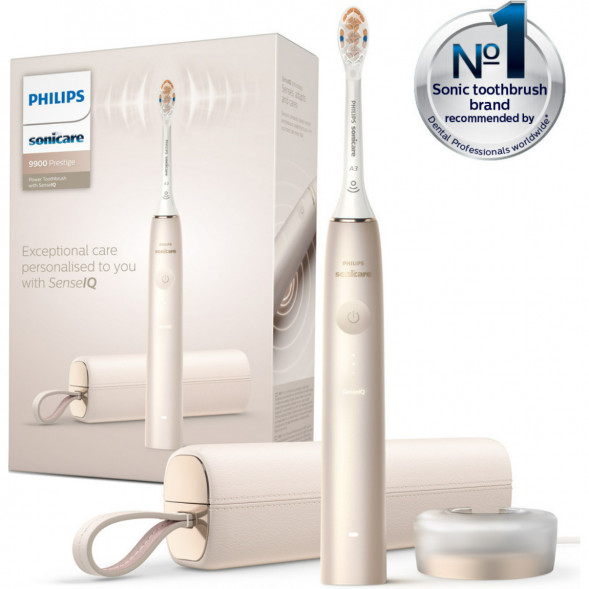 Звуковая зубная щетка Philips Sonicare 9900 Prestige HX9992, золотистое шампанское в Ростове-на-Дону