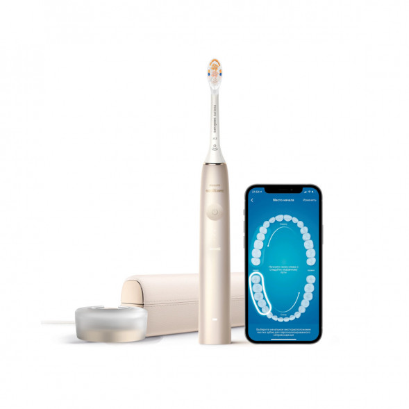 Звуковая зубная щетка Philips Sonicare 9900 Prestige HX9992, золотистое шампанское в Ростове-на-Дону
