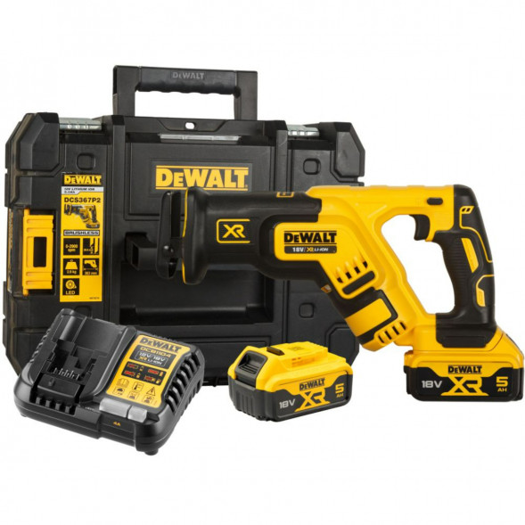 Аккумуляторная сабельная пила DEWALT DCS367P2 с 2 АКБ 5 Ач и ЗУ, в кейсе TSTAK в Ростове-на-Дону
