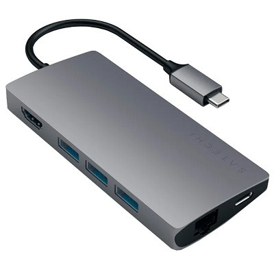 USB-концентратор Satechi Aluminum Multi-Port Adapter 4K with Ethernet V2, разъемов: 6, space gray в Ростове-на-Дону