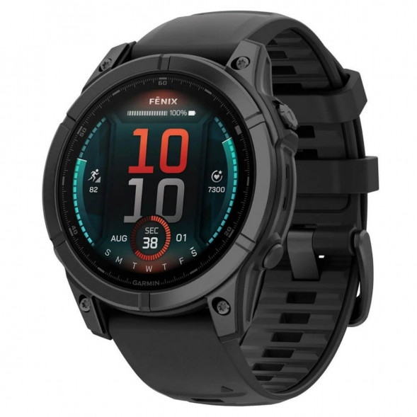 Умные часы Garmin Fenix E 47мм Amoled Slate Grey Steel с чёрным силиконовым ремешком 010-03025-01 в Ростове-на-Дону