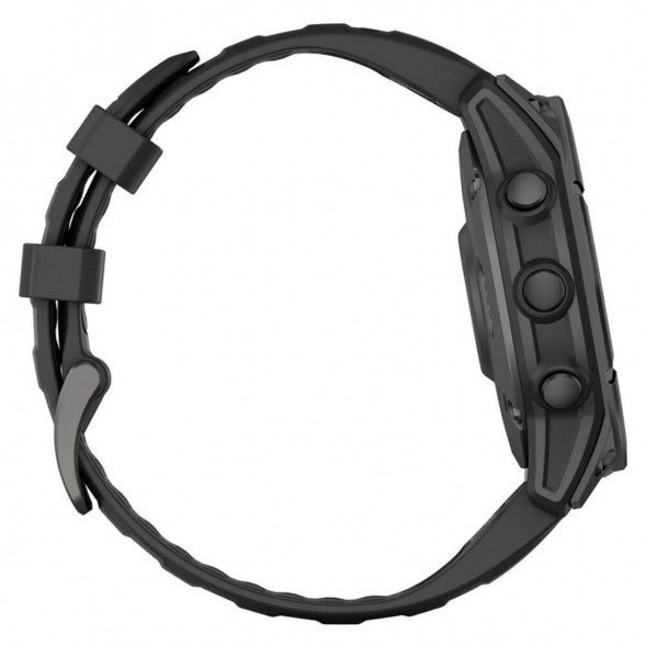 Умные часы Garmin Fenix E 47мм Amoled Slate Grey Steel с чёрным силиконовым ремешком 010-03025-01 в Ростове-на-Дону