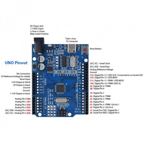 Микроконтроллер Arduino Uno R3 Type-C (совместимый) в Ростове-на-Дону