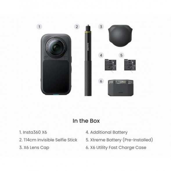 Экшн-камера Insta360 X6 Essentials Bundle, Black в Ростове-на-Дону