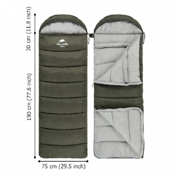 Спальный мешок Naturehike U350S (Левый), коричневый в Ростове-на-Дону