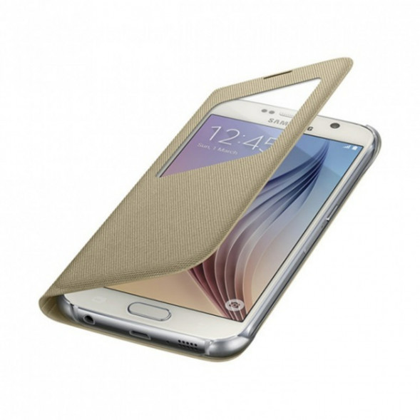 Чехол для Samsung Galaxy S6 S-View Cover (EF-CG920BFE), Gold в Ростове-на-Дону