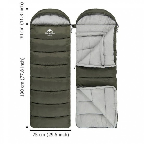 Спальный мешок Naturehike U250 (Правый), коричневый в Ростове-на-Дону
