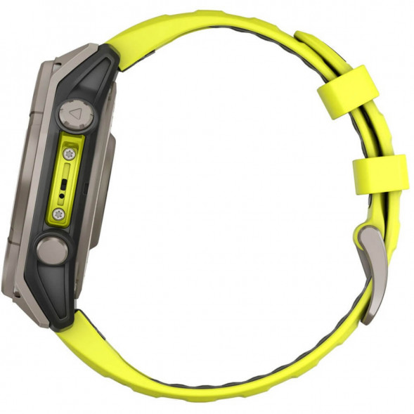 Умные часы Garmin Fenix 8, 51 мм, Solar, Sapphire Titanium with AMP Yellow/Graphite Silicone Band 010-02907-20 в Ростове-на-Дону