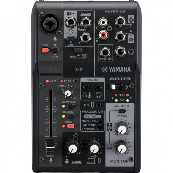 Микшер для стриминга Yamaha AG03MK2 LSPK Live Stream Black с аксессуарами в Ростове-на-Дону