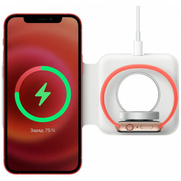 Двойное зарядное устройство Apple MagSafe Duo Charger MHXF3AM/A, белый в Ростове-на-Дону