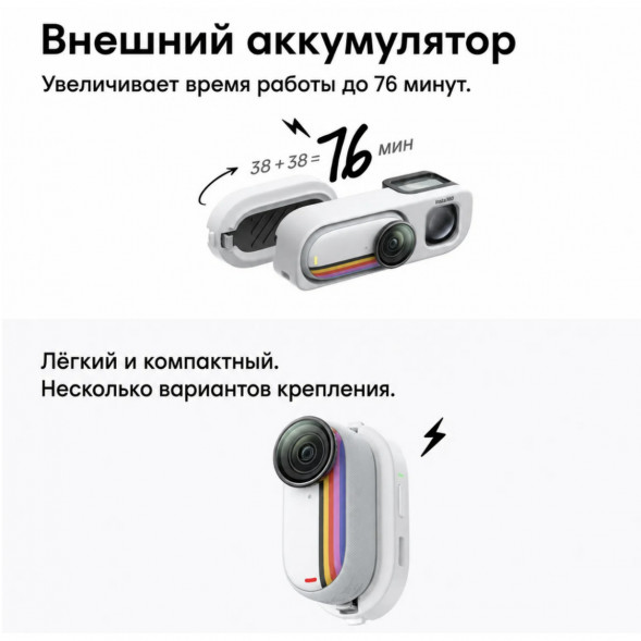 Экшн-камера Insta360 Go 3S Retro Bundle Special Edition 128ГБ, White в Ростове-на-Дону