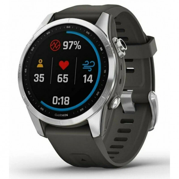 Умные часы Garmin Fenix 7s серебристый с графитовым силиконовым ремешком 010-02539-01 в Ростове-на-Дону