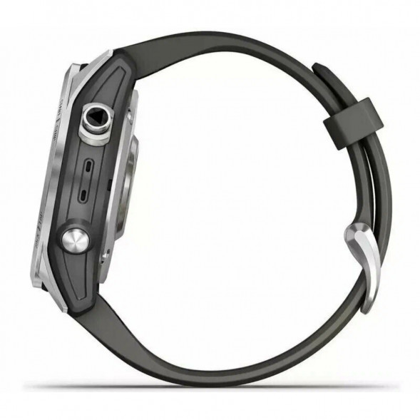 Умные часы Garmin Fenix 7s серебристый с графитовым силиконовым ремешком 010-02539-01 в Ростове-на-Дону