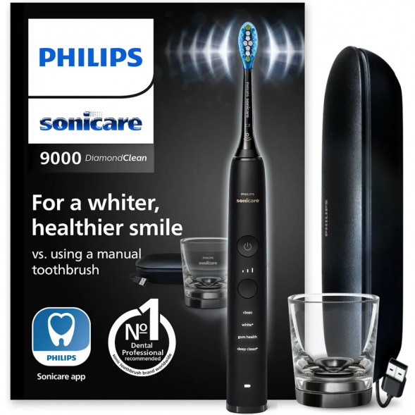 Электрическая зубная щетка Philips Sonicare Diamond Clean 9000 с USB-футляром и зарядным стеклом HX9911/09 в Ростове-на-Дону