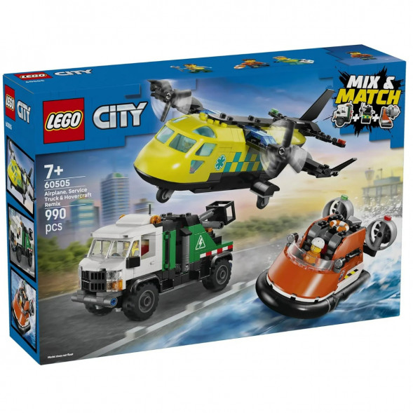 Конструктор LEGO City 60505 Самолет, сервисный грузовик и судно на воздушной подушке в Ростове-на-Дону