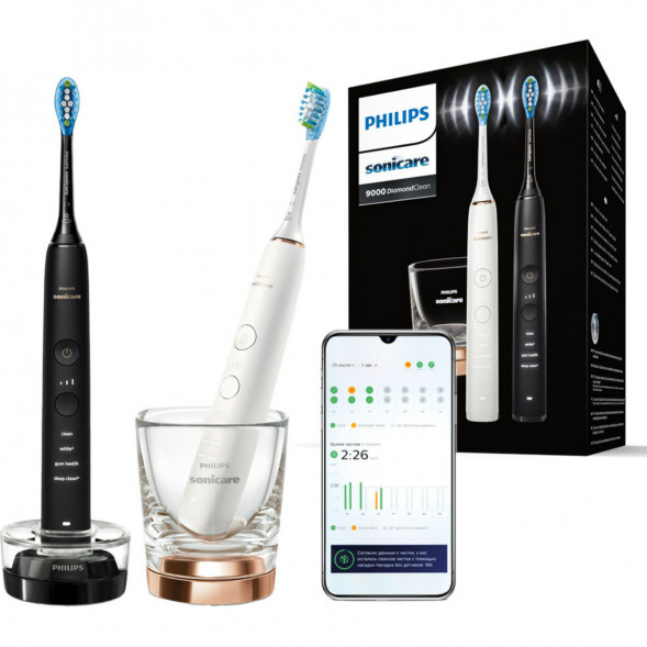 Набор из 2 электрических зубных щеток Philips Sonicare HX9914/57 9000 DiamondClean в Ростове-на-Дону