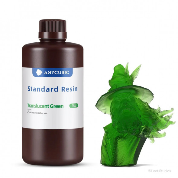 Фотополимерная смола Anycubic Standard Resin для 3D принтера Полупрозрачный зеленый (Tran-Green), 1 кг в Ростове-на-Дону