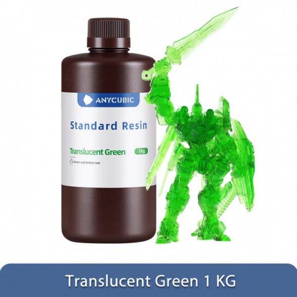 Фотополимерная смола Anycubic Standard Resin для 3D принтера Полупрозрачный зеленый (Tran-Green), 1 кг в Ростове-на-Дону