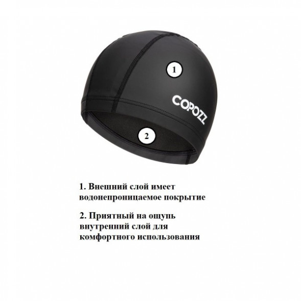 Шапочка для бассейна Copozz (черный) в Ростове-на-Дону